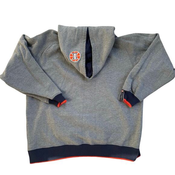 Vtg Y2K Nike Fighting Illini University of Illinois Embroidered Hoodie Sz Large - Picture 2 of 11